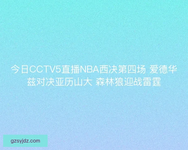 今日CCTV5直播NBA西决第四场 爱德华兹对决亚历山大 森林狼迎战雷霆