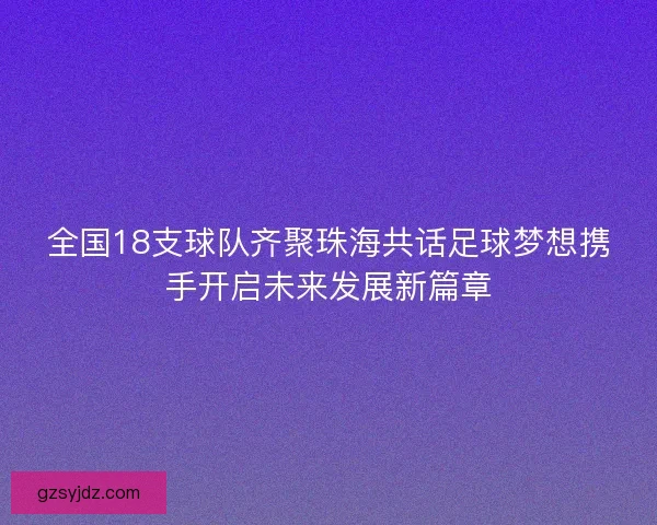 全国18支球队齐聚珠海共话足球梦想携手开启未来发展新篇章