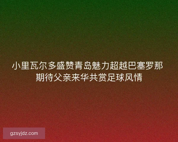 小里瓦尔多盛赞青岛魅力超越巴塞罗那 期待父亲来华共赏足球风情
